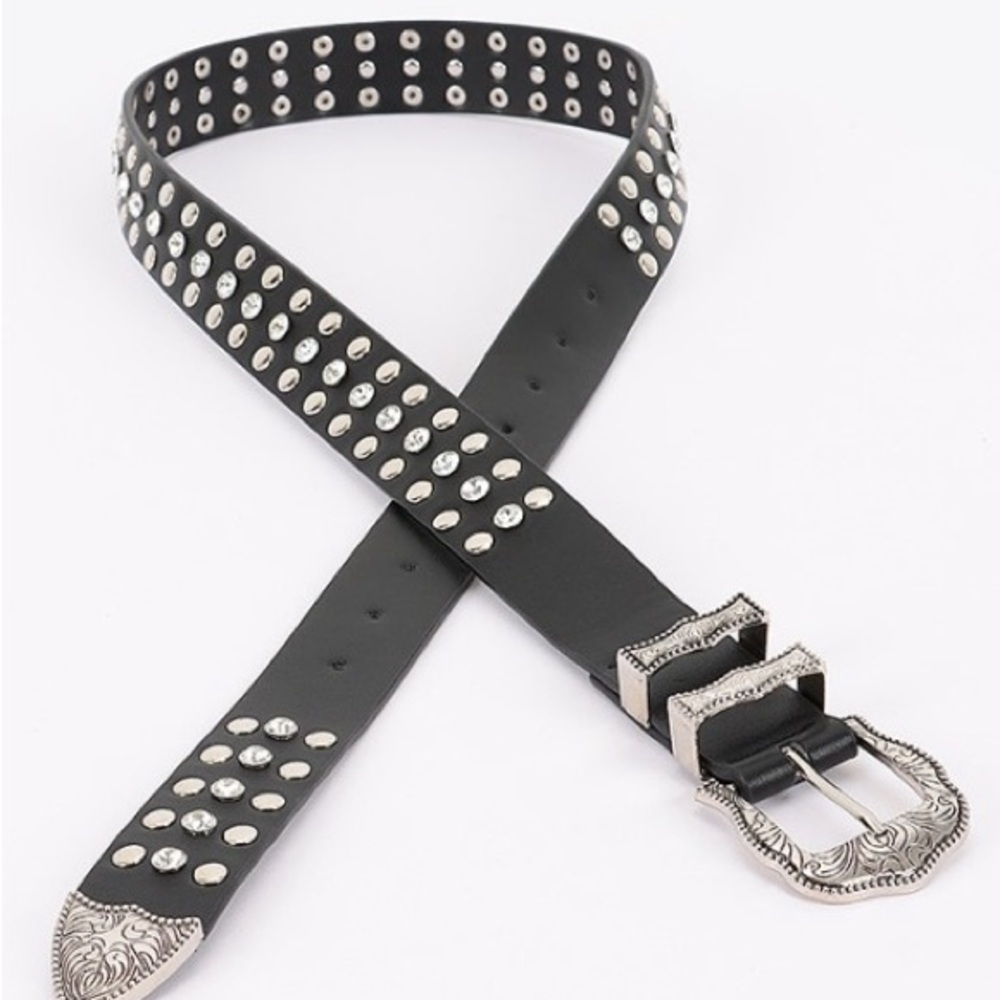 Studs & Rhinestones Belt - Picture 2 of 6